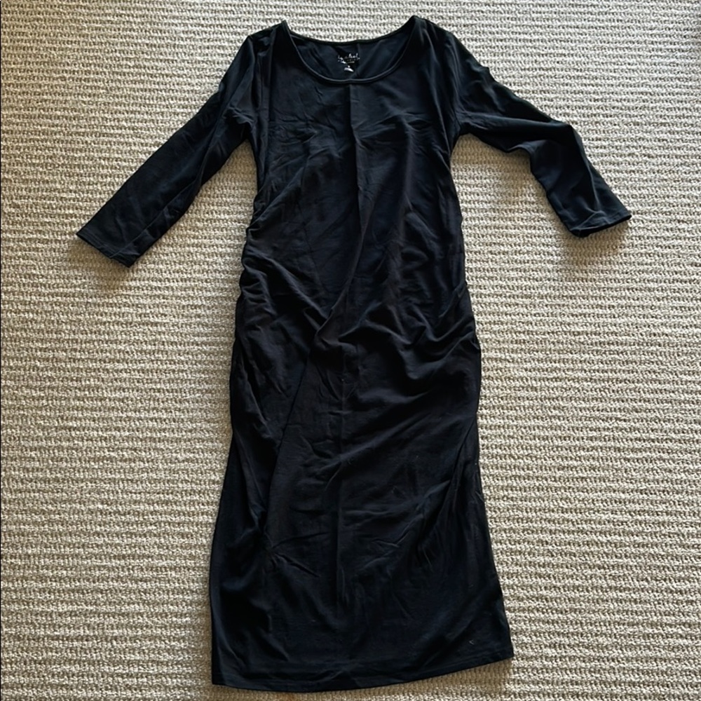 Ingrid and Isabel Maternity Black Long Dress